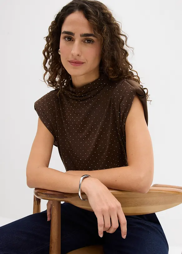 &Auml;rml&ouml;s topp med glitterstenar, bonprix