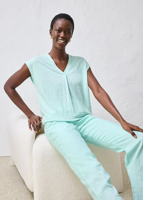 T-shirt i rent linne, bonprix