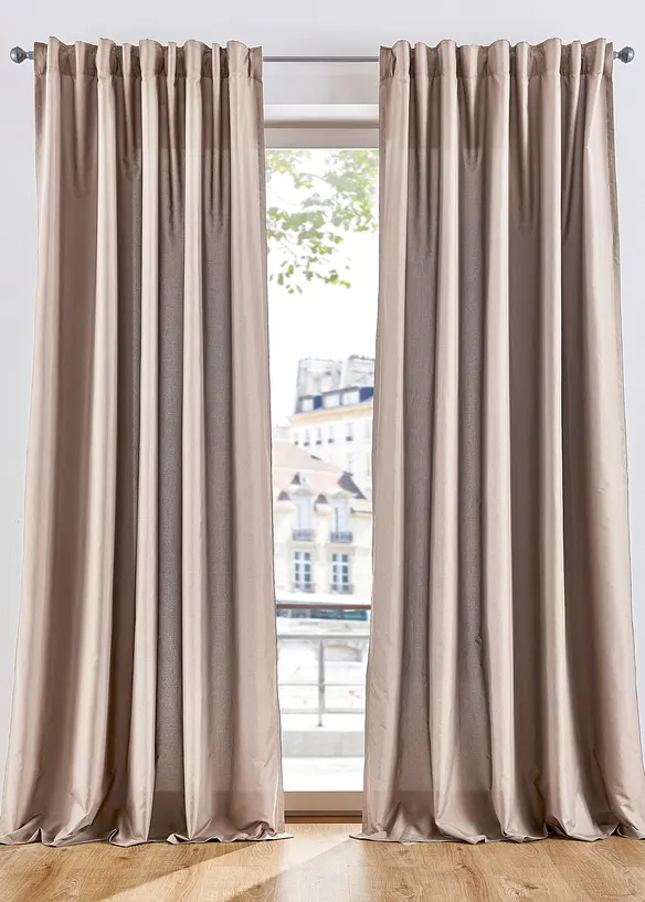 L&auml;ttsk&ouml;tta gardiner av mikrofibermaterial (2-pack), bonprix