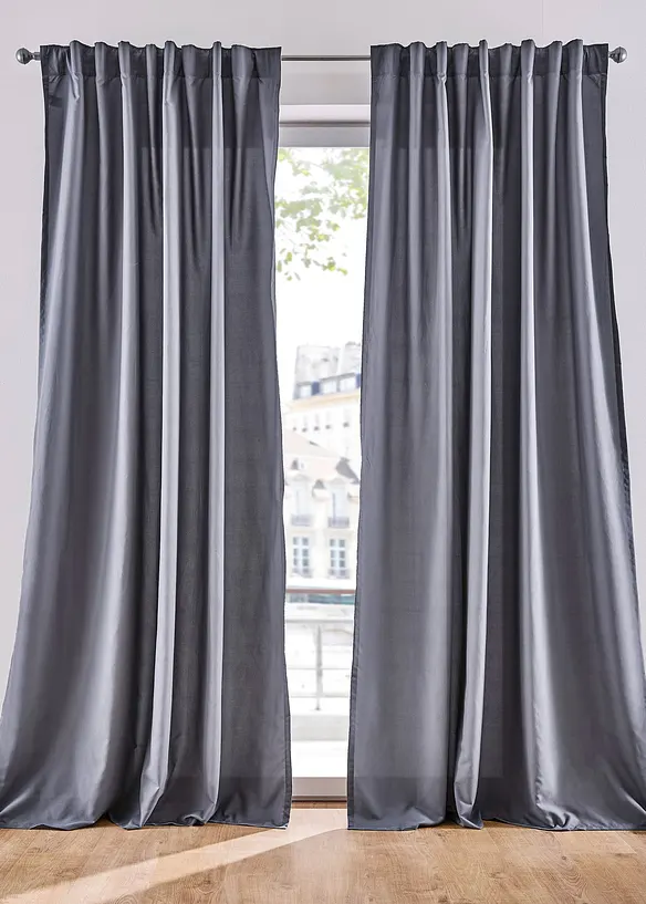 L&auml;ttsk&ouml;tta gardiner av mikrofibermaterial (2-pack), bonprix