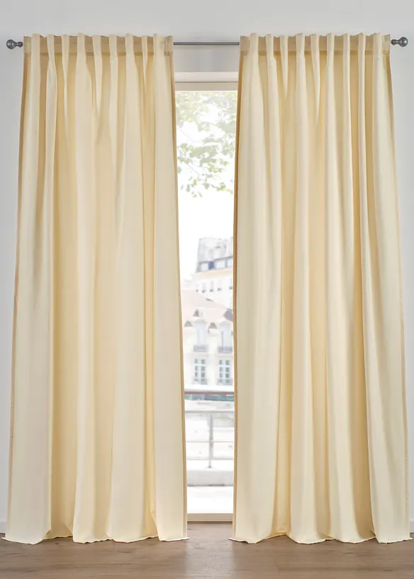 L&auml;ttsk&ouml;tta gardiner av mikrofibermaterial (2-pack), bonprix