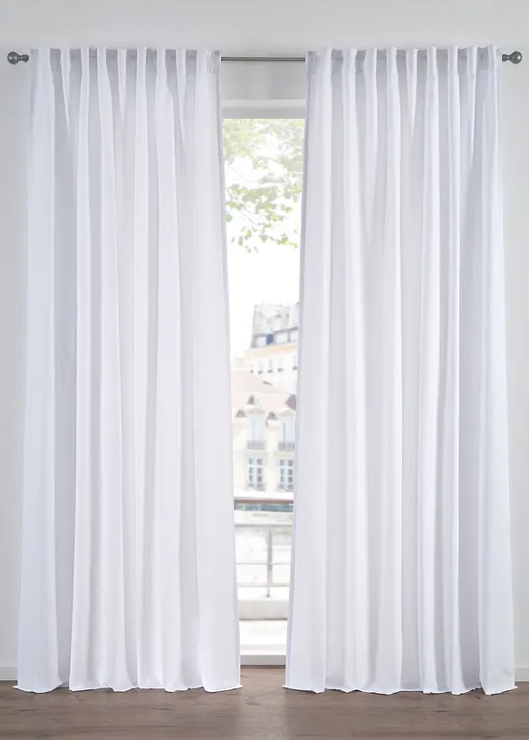 L&auml;ttsk&ouml;tta gardiner av mikrofibermaterial (2-pack), bonprix