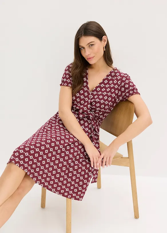 Jerseykl&auml;nning i viskosmix, bonprix