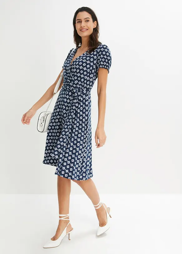 Jerseykl&auml;nning i viskosmix, bonprix