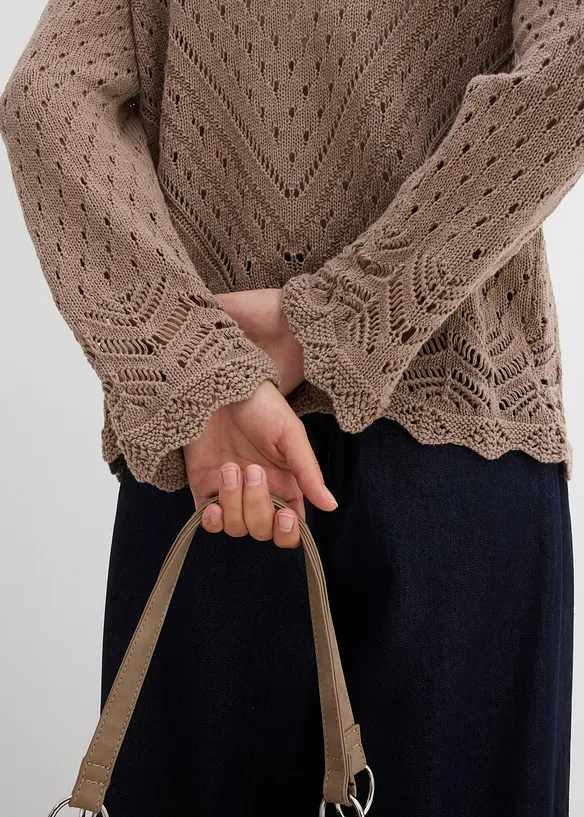 H&aring;lm&ouml;nstrad cardigan i bomull, bonprix