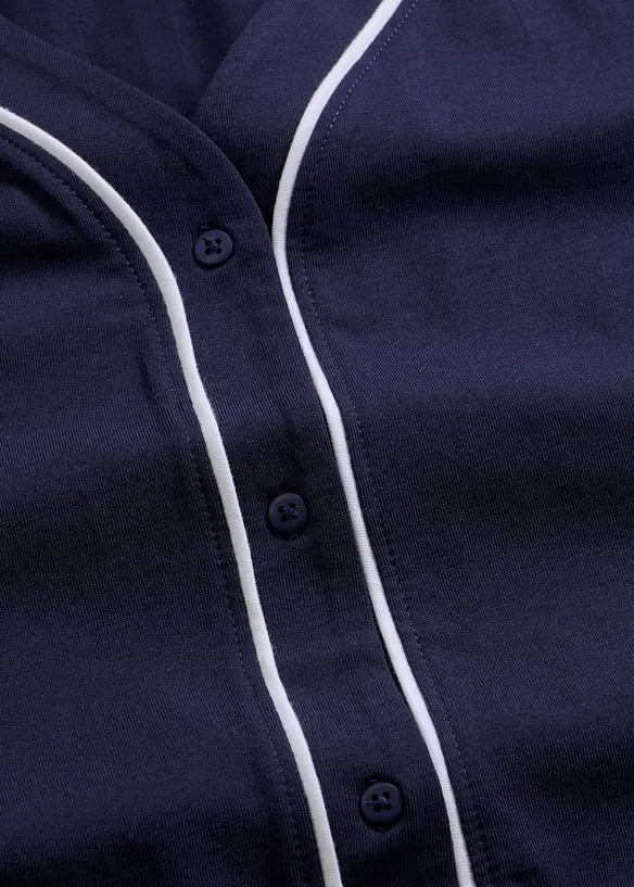 Kort nattlinne i bomull med knappsl&aring;, bonprix