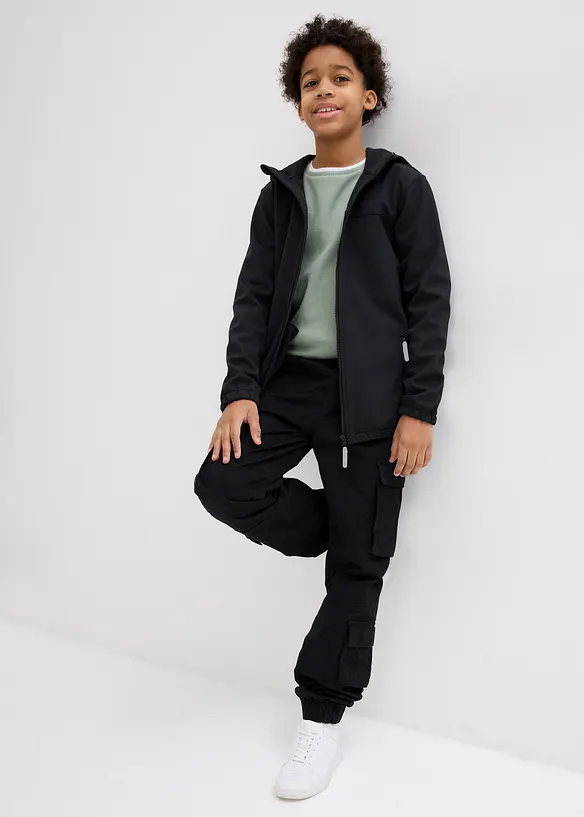 Vattenavvisande softshelljacka med huva, bonprix