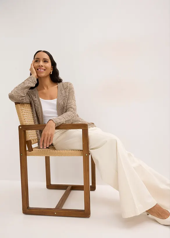 H&aring;lm&ouml;nstrad cardigan, bonprix