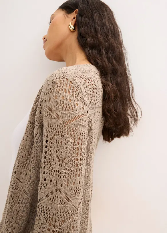 H&aring;lm&ouml;nstrad cardigan, bonprix