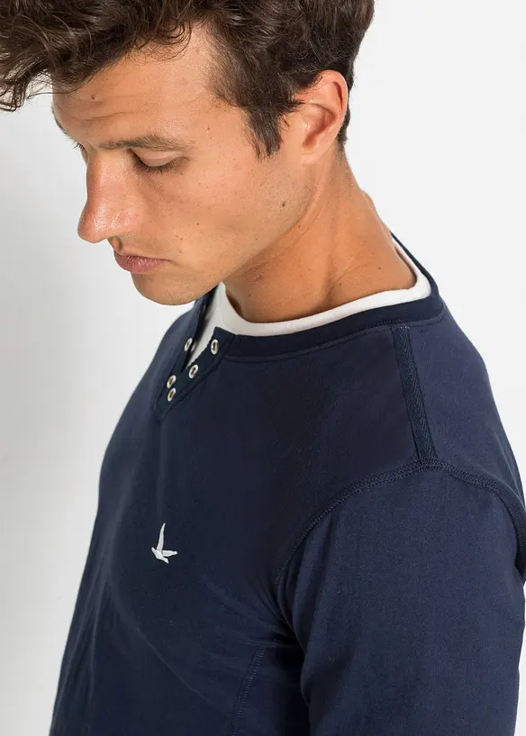 L&aring;ng&auml;rmad T-shirt med 2-i-1-look (2-pack), bonprix