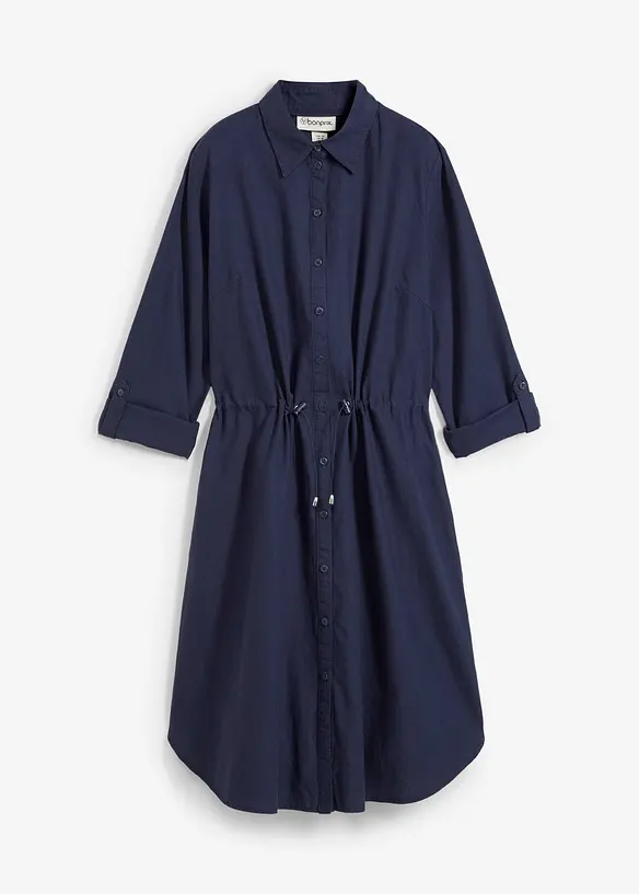 Skjortkl&auml;nning i lin och bomull, bonprix