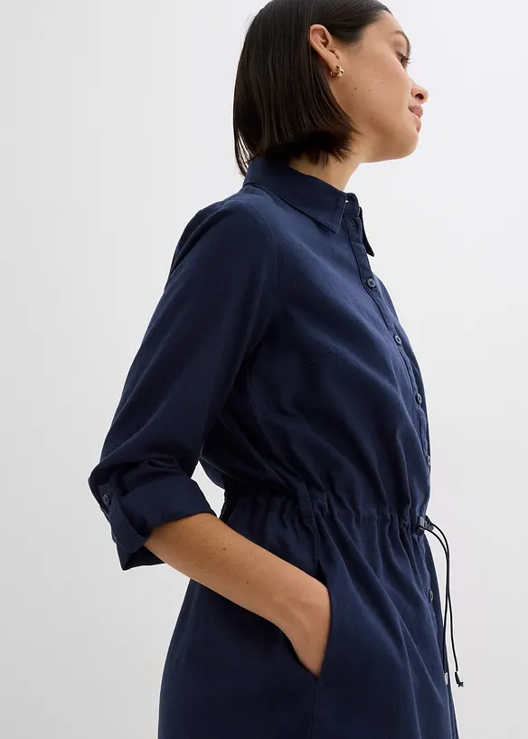 Skjortkl&auml;nning i lin och bomull, bonprix