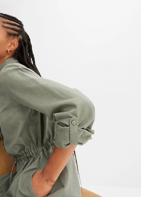 Skjortkl&auml;nning i lin och bomull, bonprix