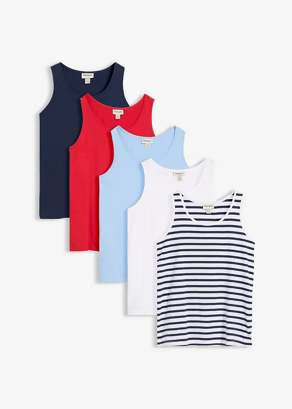 L&aring;ngt linne av bomull (5-pack), bonprix