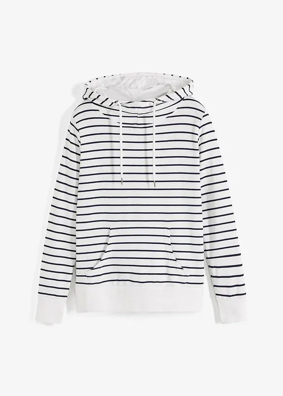 Sweatshirt med luva i bomullsmix, bonprix