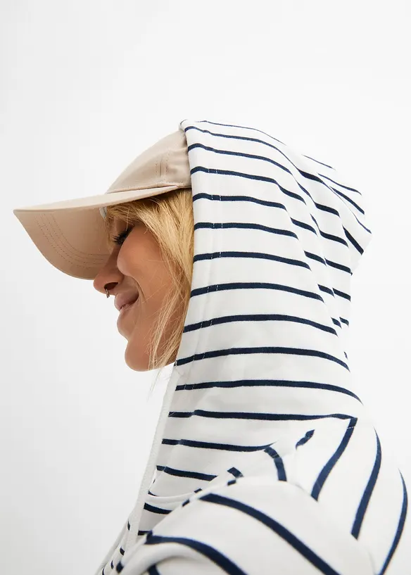 Sweatshirt med luva i bomullsmix, bonprix