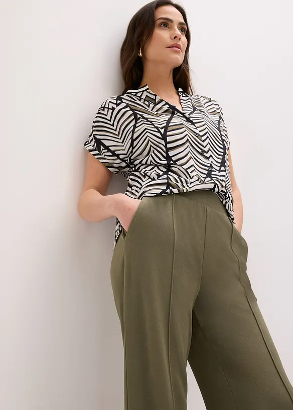 Dra p&aring;-byxa i stadig interlock, bonprix