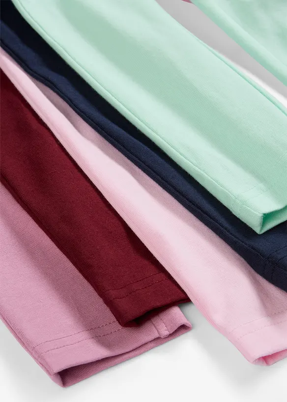 Leggings i ekologisk bomull med stretch (5-pack), bonprix