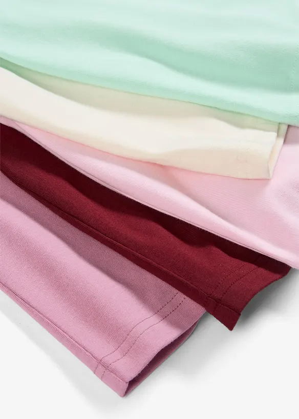 T-shirt i elastisk bomullsmix (5-pack), bonprix
