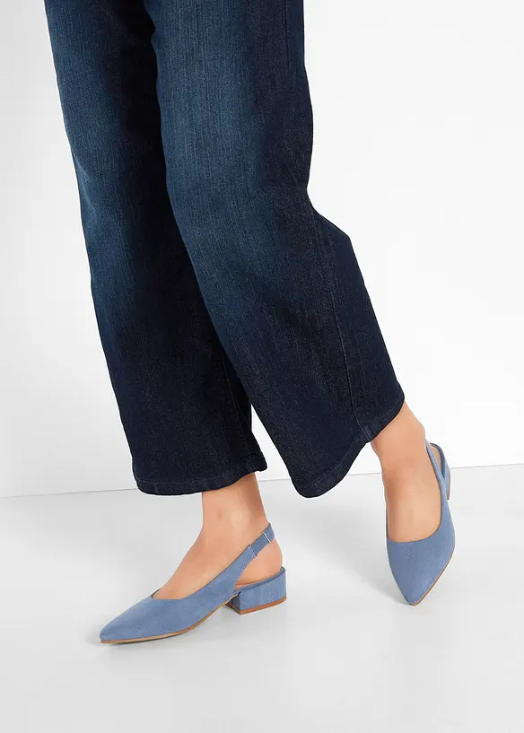 Slingbackpumps med l&aring;g blockklack, bonprix