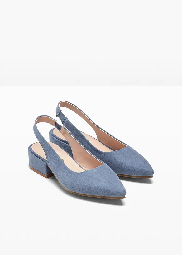 Slingbackpumps med l&aring;g blockklack, bonprix
