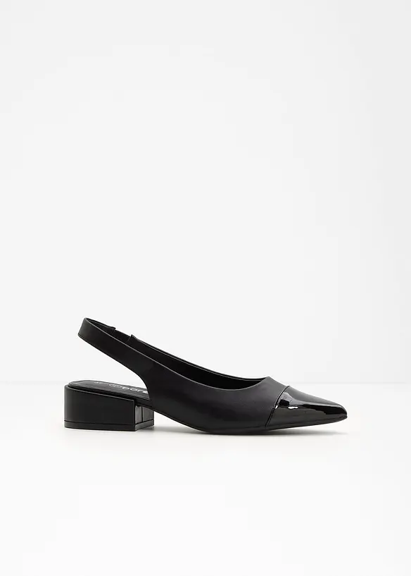Slingbackpumps med l&aring;g blockklack, bonprix