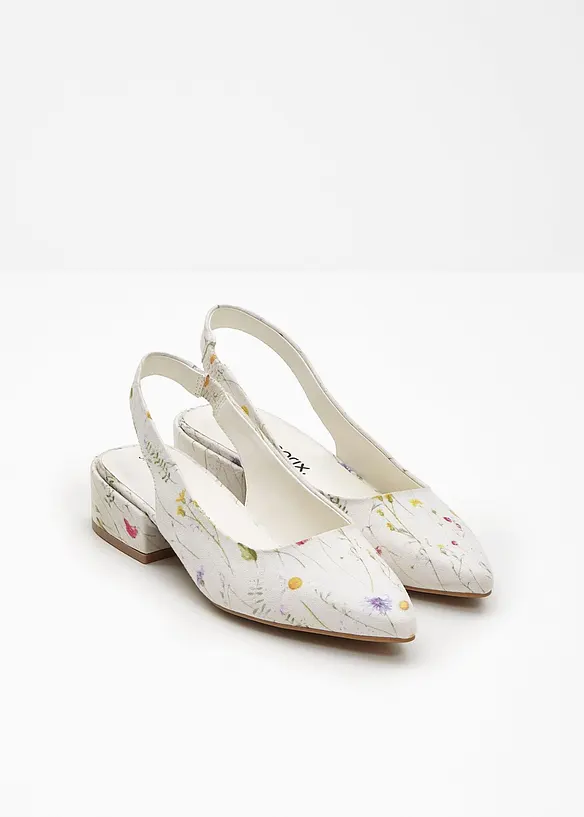 Slingbackpumps med l&aring;g blockklack, bonprix
