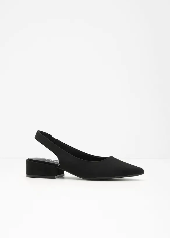 Slingbackpumps med l&aring;g blockklack, bonprix