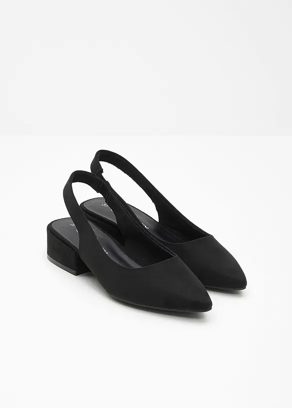 Slingbackpumps med l&aring;g blockklack, bonprix