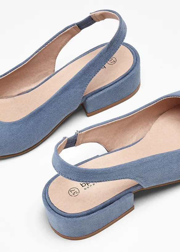 Slingbackpumps med l&aring;g blockklack, bonprix