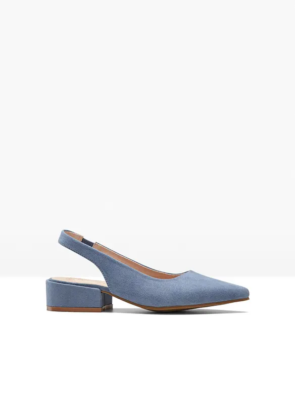 Slingbackpumps med l&aring;g blockklack, bonprix