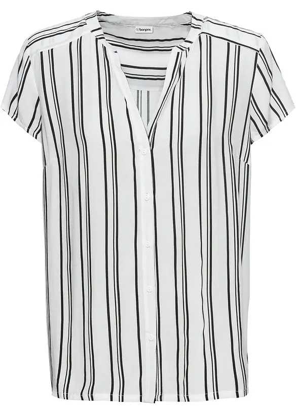 Kort&auml;rmad blus av ren viskos, bonprix