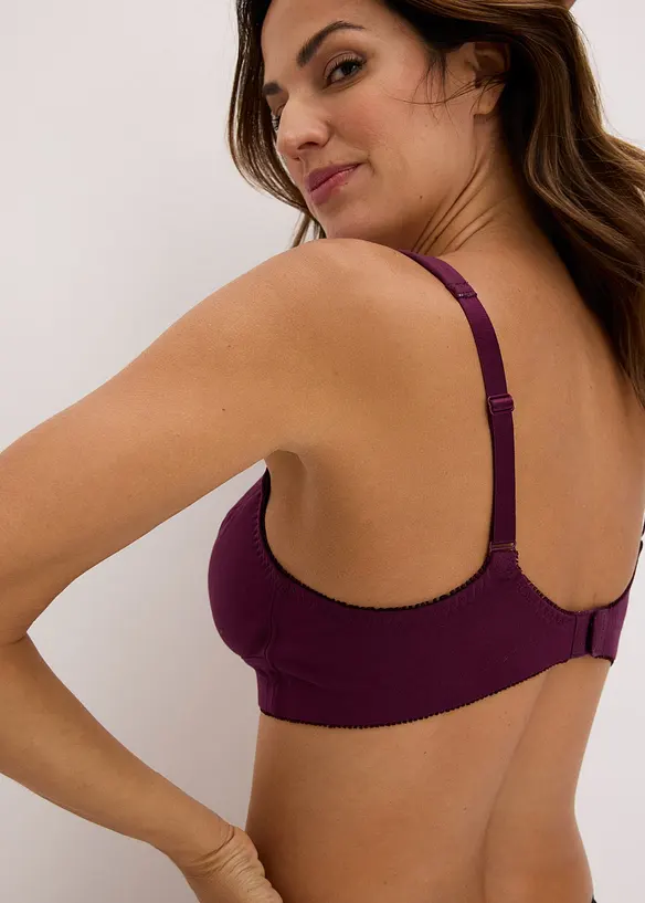 BH utan bygel, med ekologisk bomull (3-pack), bonprix