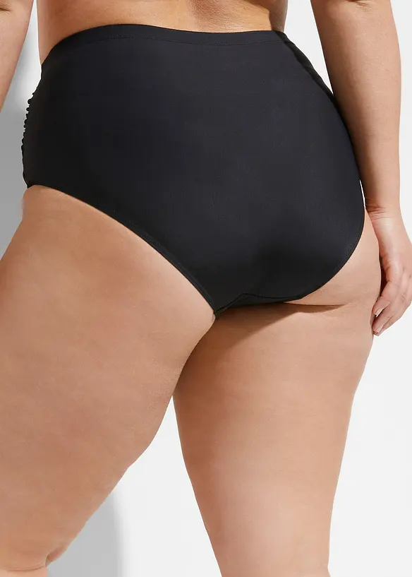 Bikinibyxa med h&ouml;g midja, rynk och l&auml;tt formande effekt, bonprix