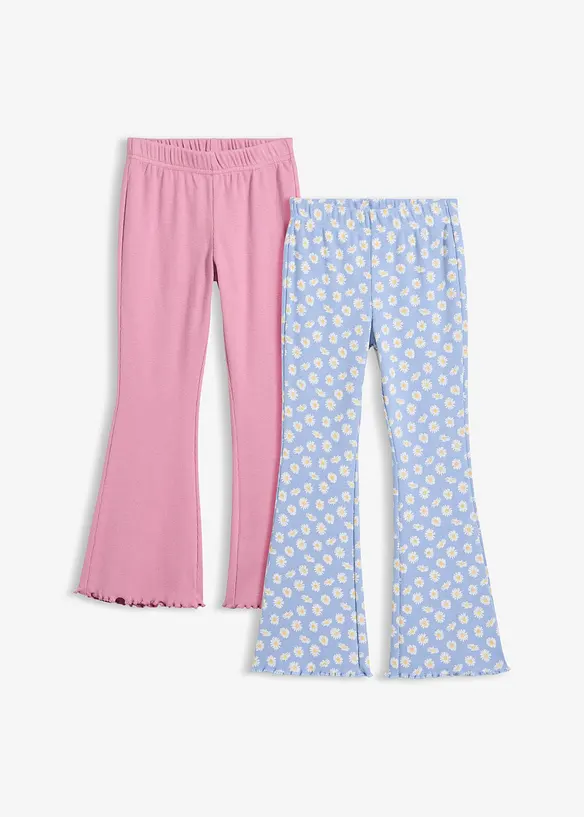 Ribbstickade, utsv&auml;ngda leggings (2-pack), bonprix