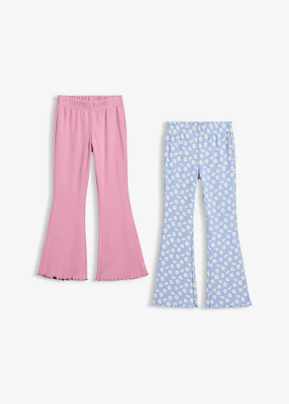 Ribbstickade, utsv&auml;ngda leggings (2-pack), bonprix