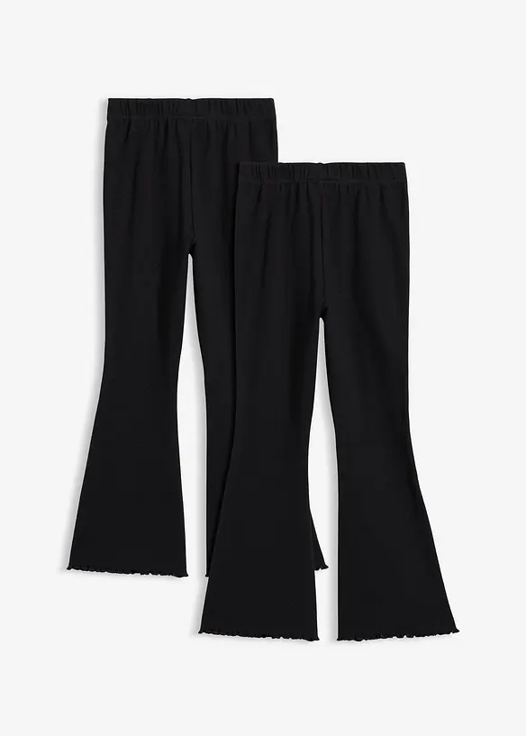 Ribbstickade, utsv&auml;ngda leggings (2-pack), bonprix