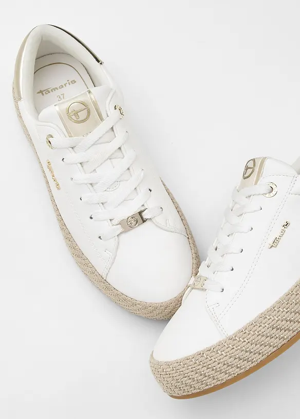 Sneakers fr&aring;n Tamaris, med sula i baststil, Tamaris