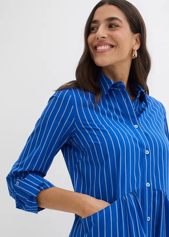 Kl&auml;nning med skjortkrage i ren bomull, bonprix