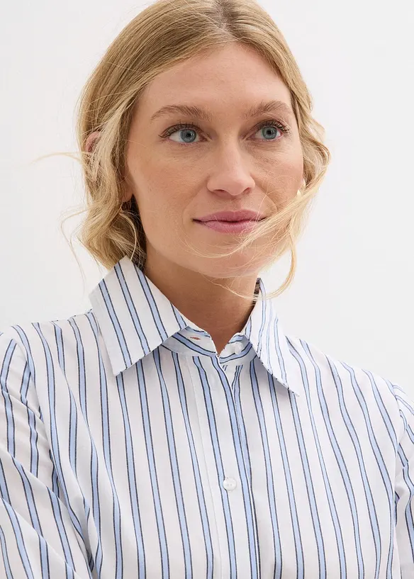 Kl&auml;nning med skjortkrage i ren bomull, bonprix