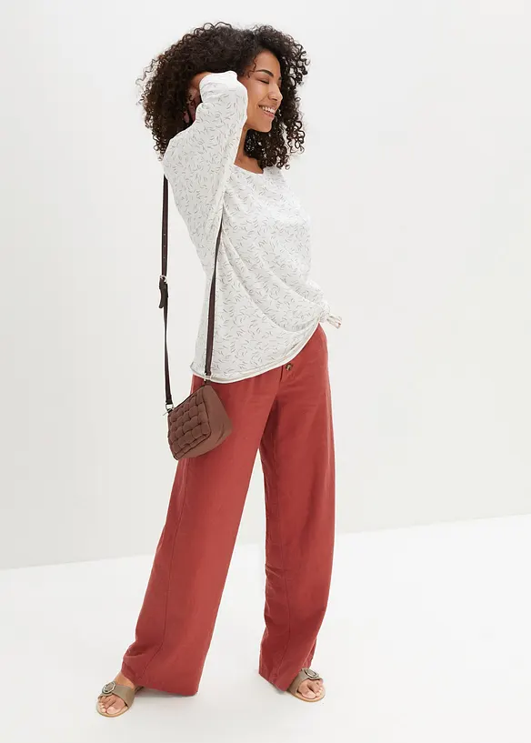 Palazzobyxa med linne, bonprix