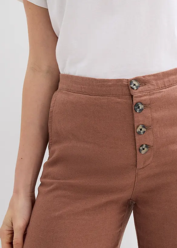 Palazzobyxa med linne, bonprix