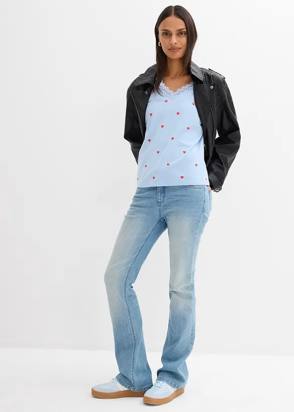 M&ouml;nstrad topp av ren bomull, bonprix