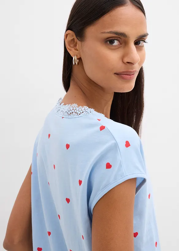 M&ouml;nstrad topp av ren bomull, bonprix