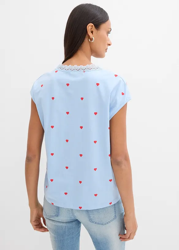 M&ouml;nstrad topp av ren bomull, bonprix