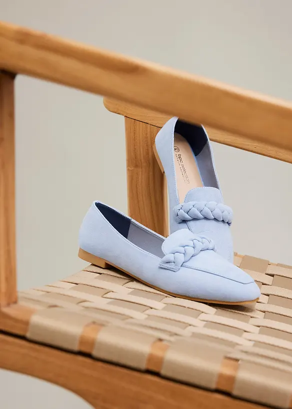 Loafers med fl&auml;tade remmar, bonprix