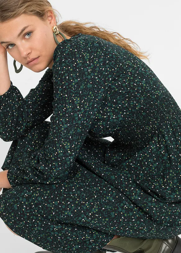 Mellanl&aring;ng blomm&ouml;nstrad kl&auml;nning, bonprix