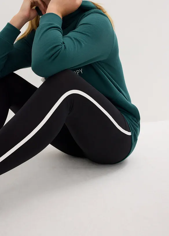 Tr&auml;ningsoverall med l&aring;ng oversizesweatshirt och leggings (2 delar), bonprix