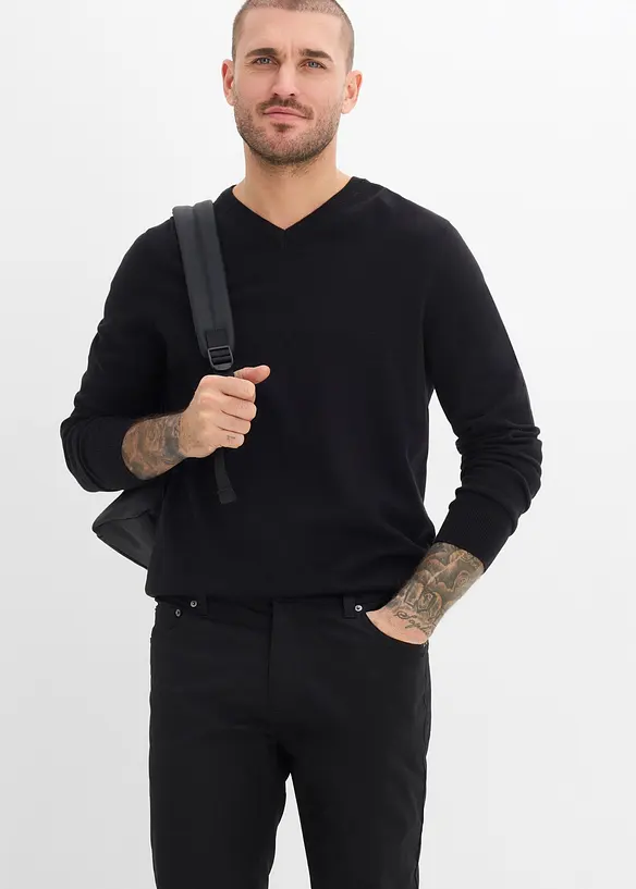 Stretchbyxa med bekv&auml;m midja, normal passform, avsmalnande ben, bonprix