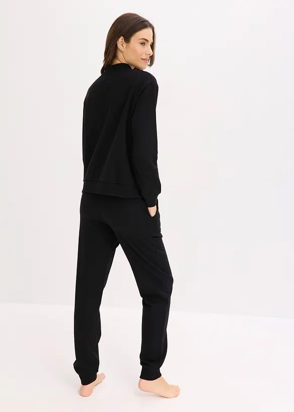 Sweatshirt med krage och dragkedja och trik&aring;byxa i bomull, bonprix